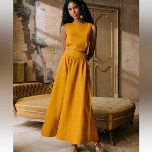 EUC - Sophie Skirt by Sezane in mustard yellow - US size 6